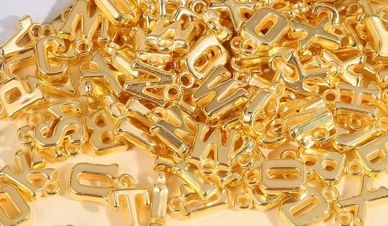 3D Gold Alphabet Letter Charms