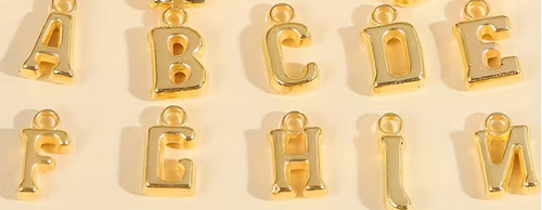 3D Gold Alphabet Letter Charms