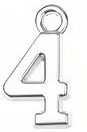 Silver Number Charms