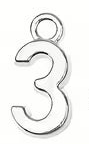 Silver Number Charms