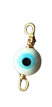 Glass Evil Eye Hand Wire-Wrapped Charm