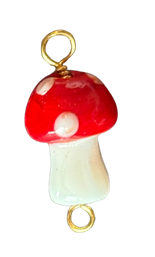 Red Mushroom Glass Wire-Wrapped Beach Charm