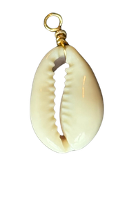 Tan Shell Wire-Wrapped Charm