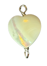 Shiny Pearl Heart Wire-Wrapped Charm