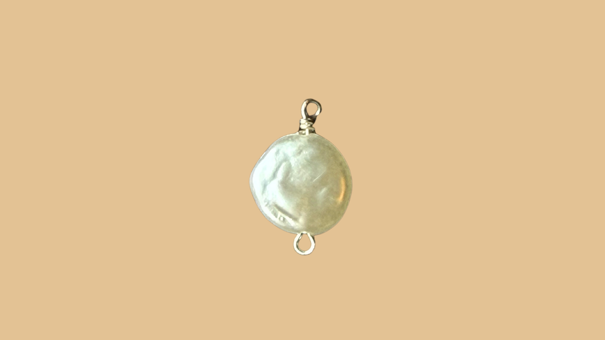 Natural Saltwater Pearl Wire-Wrapped Charm