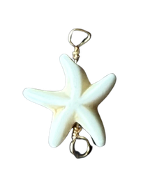 Mini Tan Starfish Wire-Wrapped Charm