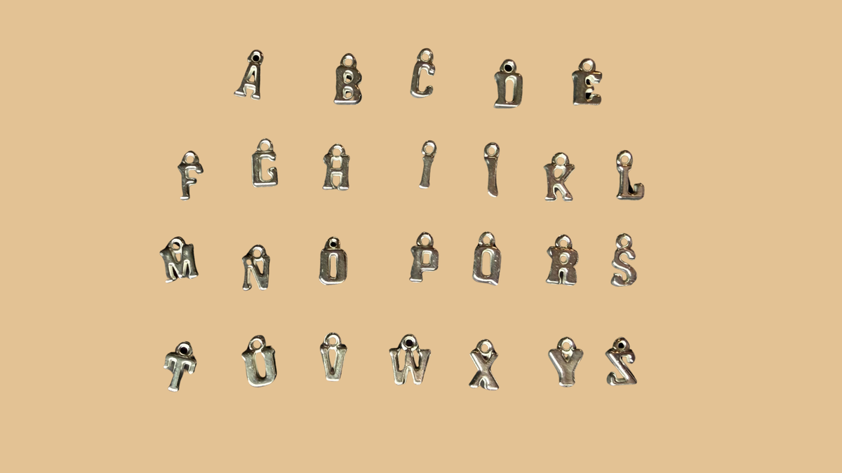 3D Silver Alphabet Letter Charms