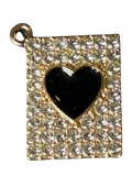 Large Rhinestone Heart Playing Card Charm
