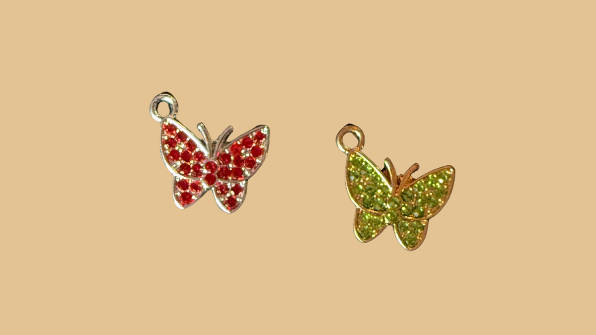 Sparking Rhinestone Butterfly Charms