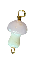 Pink Mushroom Glass Wire-Wrapped Charm