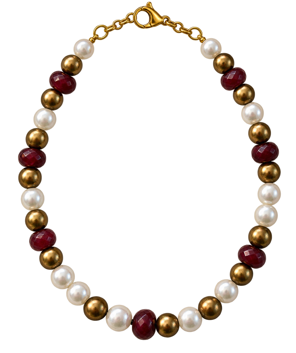 Garnet Game-Day Beaded Bracelet