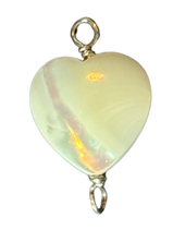 Shiny Pearl Heart Wire-Wrapped Charm