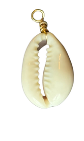 Tan Shell Wire-Wrapped Charm