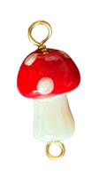 Red Mushroom Glass Wire-Wrapped Beach Charm