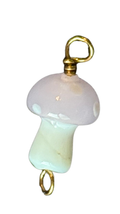 Pink Mushroom Glass Wire-Wrapped Charm