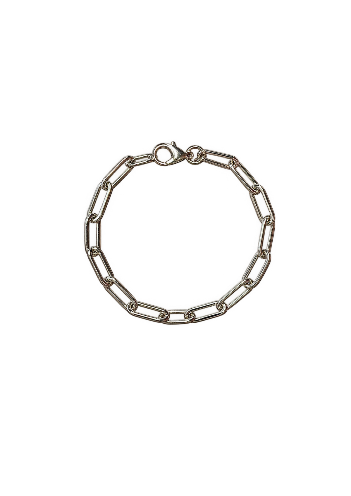 Silver Paperclip Chain Bracelet