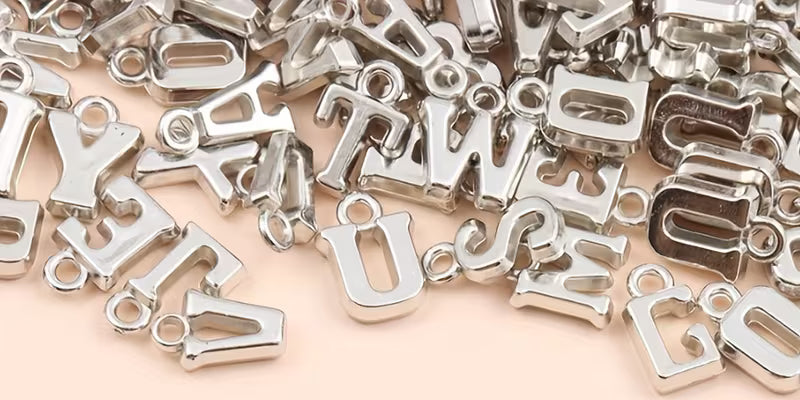 3D Silver Alphabet Letter Charms