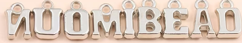 3D Silver Alphabet Letter Charms