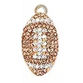 Rhinestone Football Charm Gold-Plated