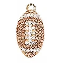 Rhinestone Football Charm Gold-Plated